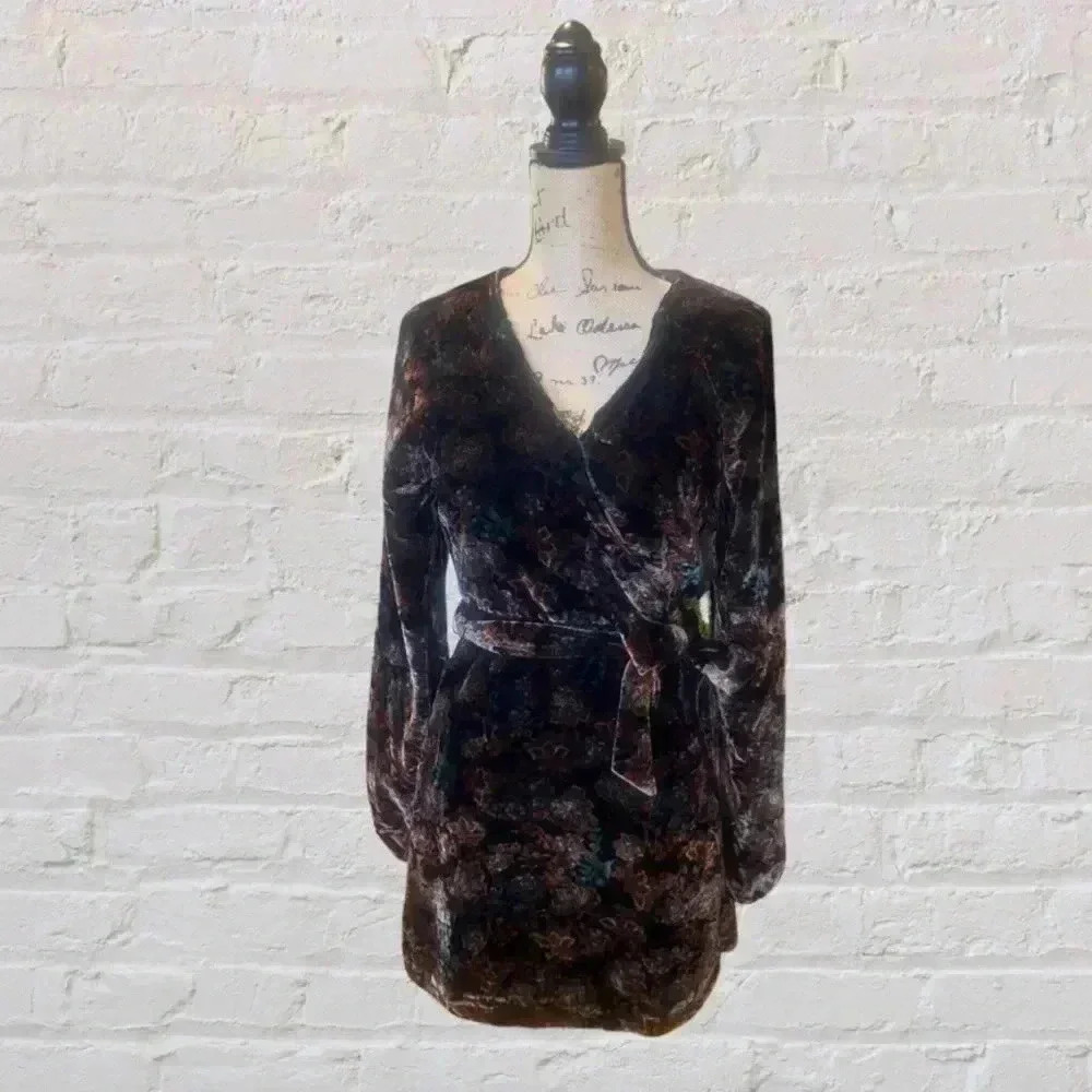 Chelsea & Violet Velvet Wrap Dress - Picture 2 of 6
